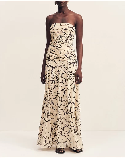 Shona Joy - Rea Strapless Panelled Maxi Dress