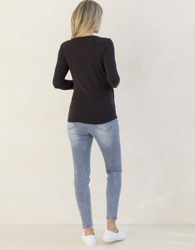 Angel Maternity - Annie Maternity/ Nursing Soft Nursing Top In Black