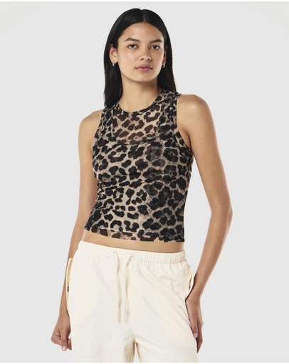 P.E Nation - Leopard Discovery Mesh Tank