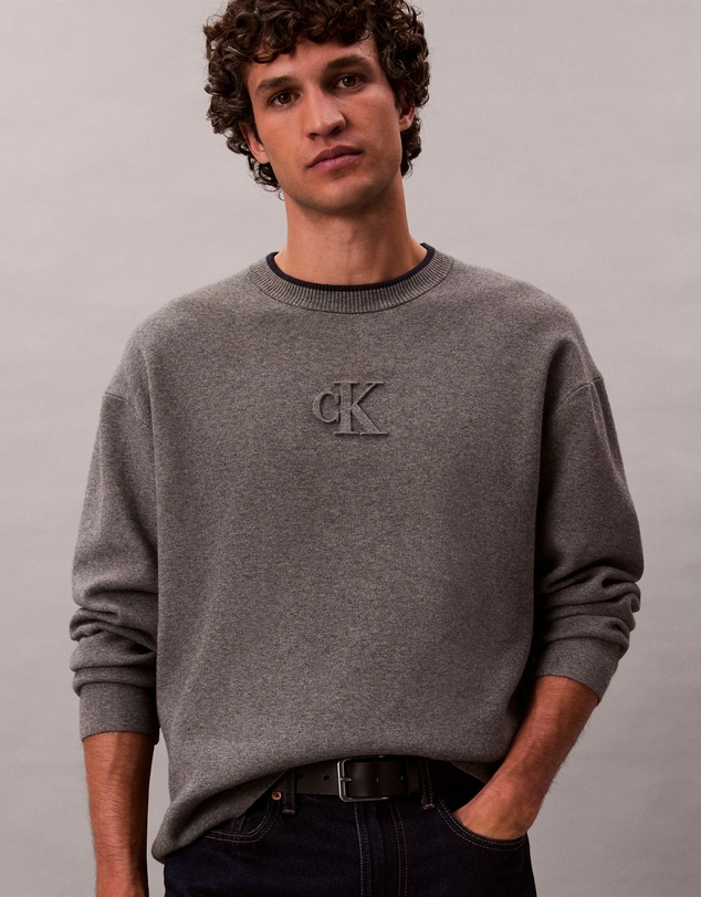 Calvin Klein Jeans - Embossed Monogram Logo Relaxed Sweater