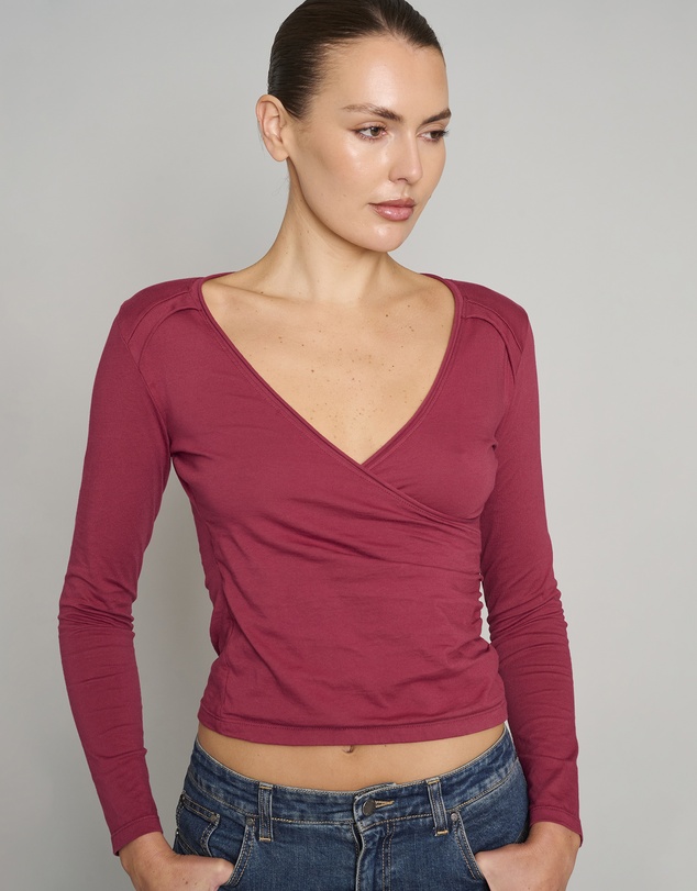 Love and Nostalgia - No Biggie Long Sleeve Top - Plum