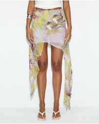 Dazie - Orchid Asymmetrical Midi Skirt
