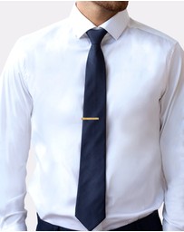 Kuzzoi - ICONIC EXCLUSIVE - Tie Pin Men grooves design in 925 sterling silver gold plated