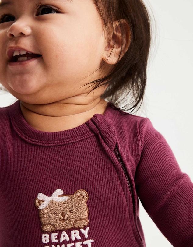 Cotton On Kids - Growie Long Sleeve Zip Romper