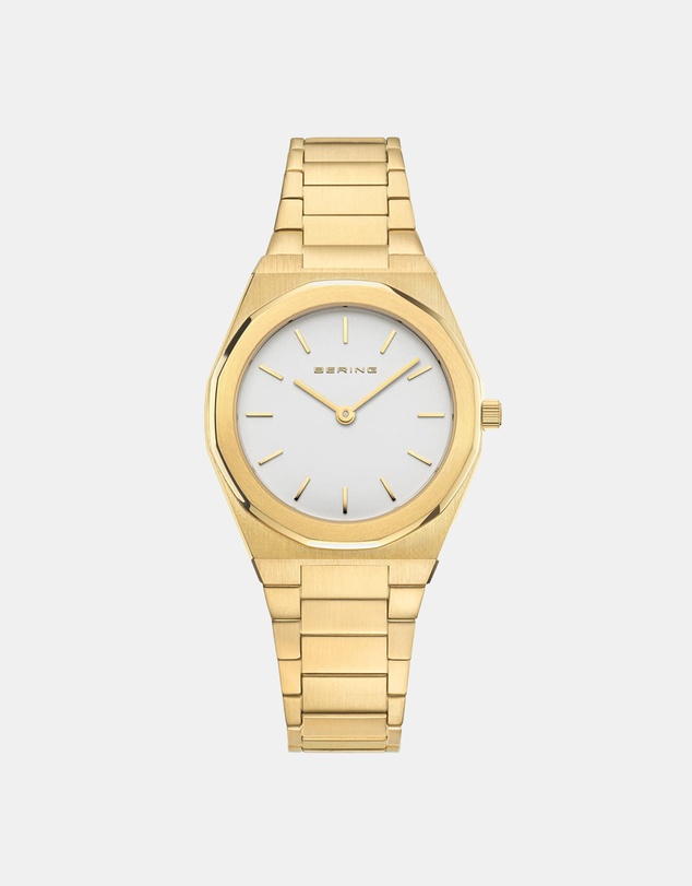 Bering - Ladies Classic Polished 32mm Gold Strap Watch