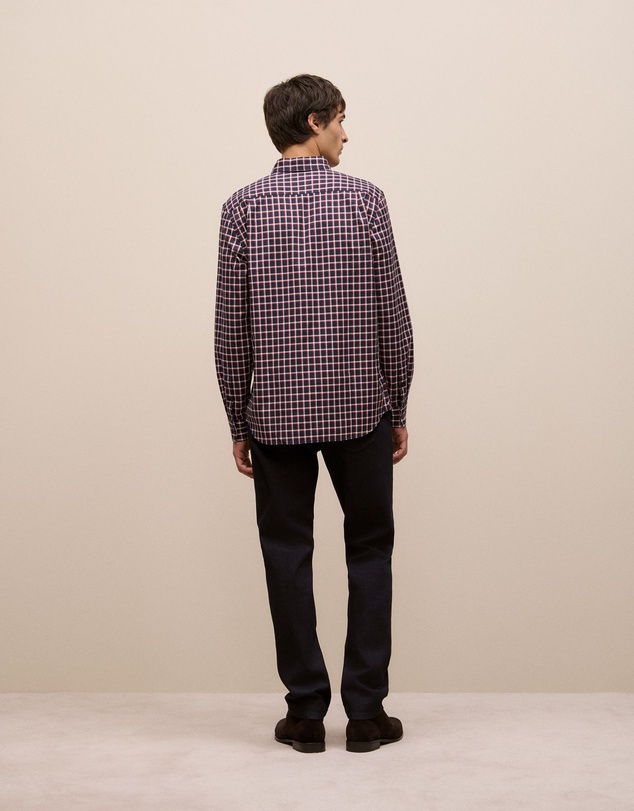 Trenery - Regular Fit Fine Check Shirt in Navy