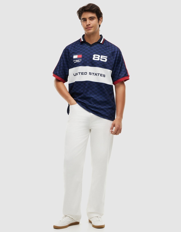 Tommy Hilfiger - Geometric Flag Print SS Rugby Shirt
