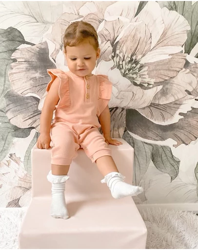 WITH LOVE FOR KIDS - BASICS Ribbed Shimmy Romper - Babies