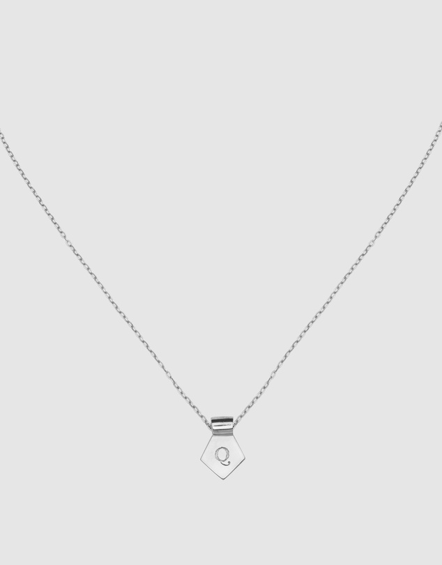 CA Jewellery - Letter Q Pendant Necklace Silver