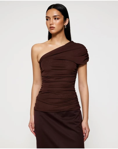 Lover - Ava One Shoulder Mesh Top
