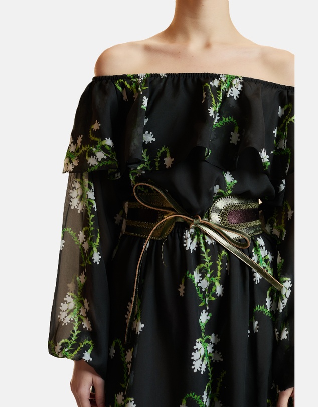 Cynthia Rowley - Off Shoulder Silk Maxi Dress