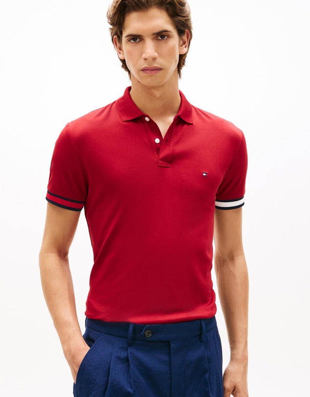 Tommy Hilfiger - Slim Fit Interlock Knit Tipped Polo Shirt