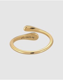 Elli Jewelry - Ring Minimalist 925 Sterling Silver Gold-Plated