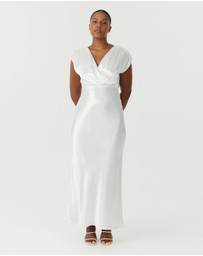 Third Form - Satin Cross Over Gather Dress