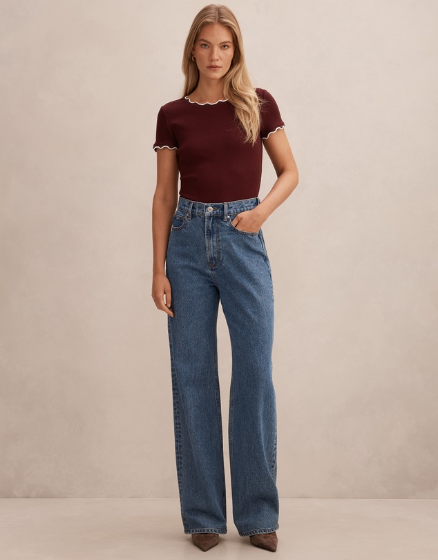 Forever New - Rebecca Scallop Trim T-shirt
