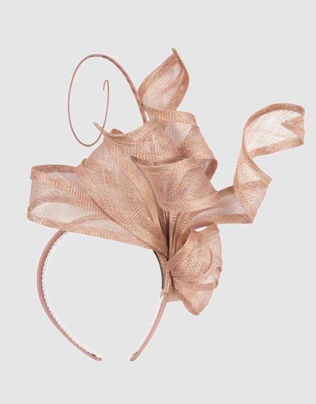 Max Alexander - Tall Taupe Sinamay Fascinator