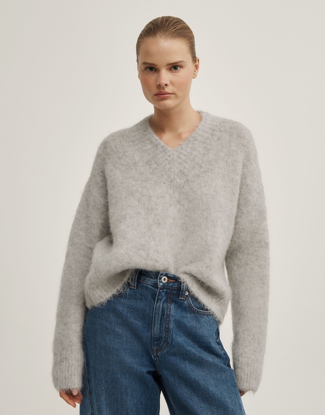 Witchery - High V-neck Fluffy Knit