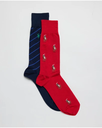 Polo Ralph Lauren - Polo Pony & Striped Sock 2-Pack