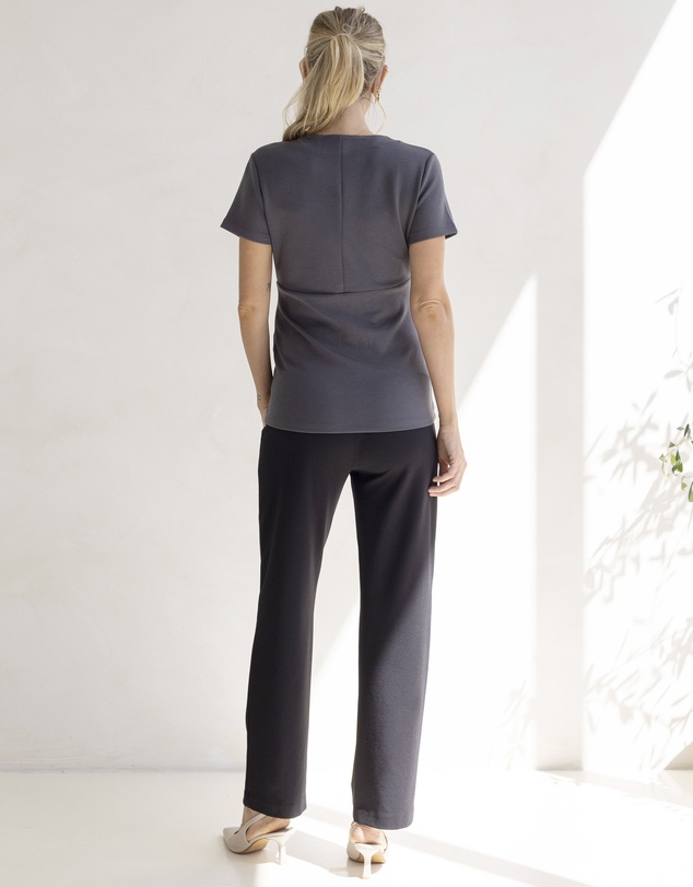 Angel Maternity - Steph Maternity Mid Waist Stretch Work Pants - Black
