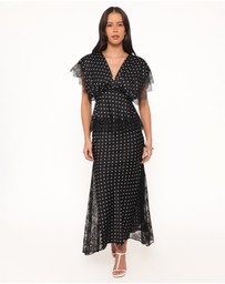 Petal & Pup - Ailbhe Lace Skirt - Black Polka Dot