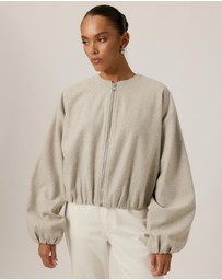 Tussah - Luna Wool Blend Cropped Bomber Jacket