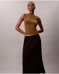 Calvin Klein - Pleated Crepe Midi Skirt
