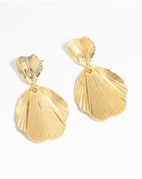 Lovisa - Gold Plated Textured Metal Statement Drop Earrings