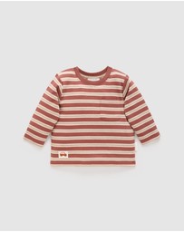 Purebaby - Stripey Thick Long Sleeve Tee -Kids-Babies