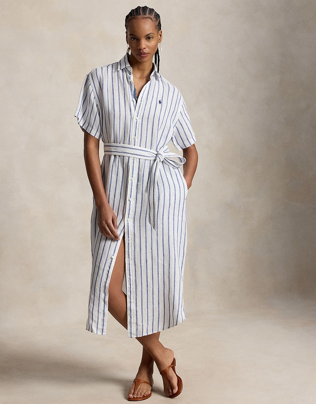 Polo Ralph Lauren - Striped Linen Short-Sleeve Shirtdress