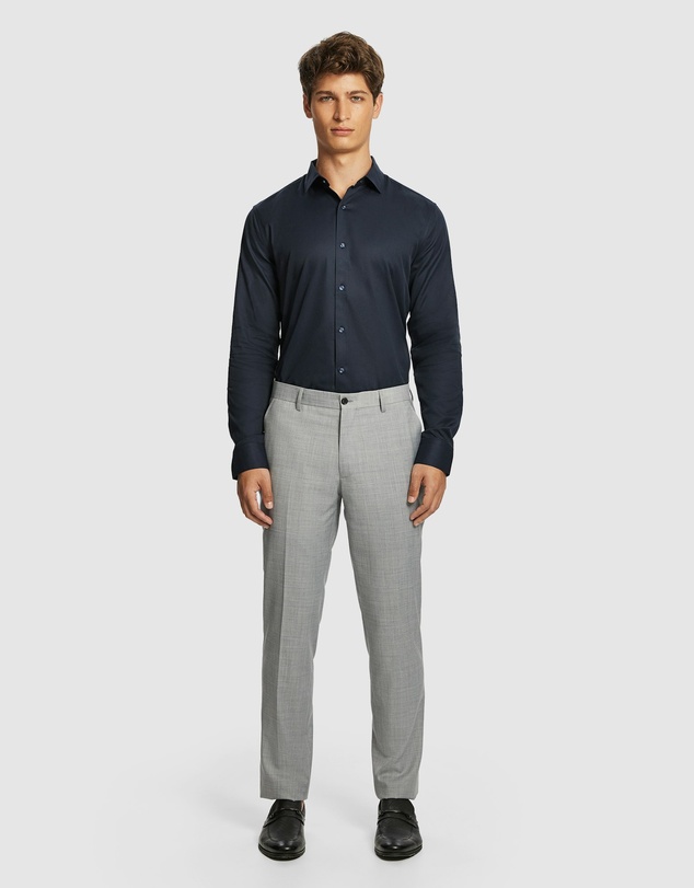 yd. - Clubman Pure Cotton Twill Slim Dress Shirt