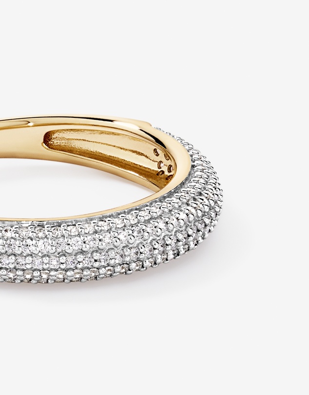 Michael Hill - Pavé Dome Ring with Cubic Zirconia in 18kt Vermeil