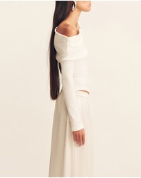 Shona Joy - Aby Draped Asymmetrical LS Top