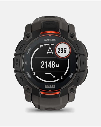 Garmin - Instinct 3 50mm Solar Black Bezel with Charcoal Band