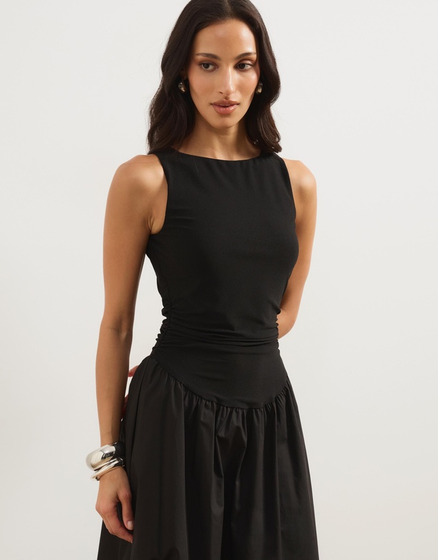 Atmos&Here - Adia Contrast Tank Bodice Midi Dress