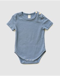 WITH LOVE FOR KIDS - BASICS Wide Ribbed Short Sleeve Onesie - Babies