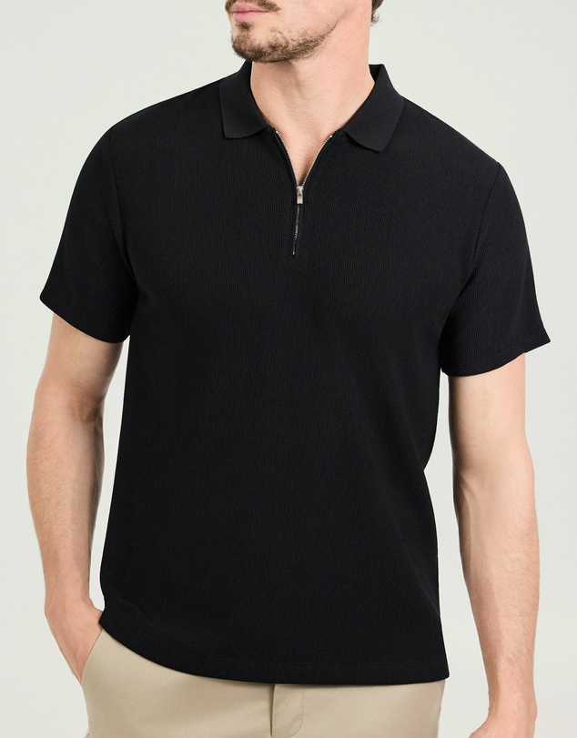 Tarocash - Javier Textured Zip Polo