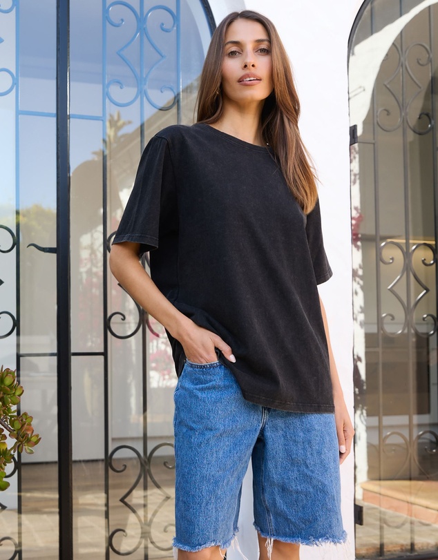 CAMIXA - Teesha Oversized Distressed Cotton T-Shirt