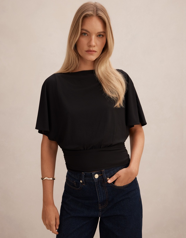 Forever New - Piper Cinched Flutter Sleeves Top