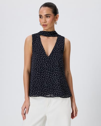 Navy Polka Dot