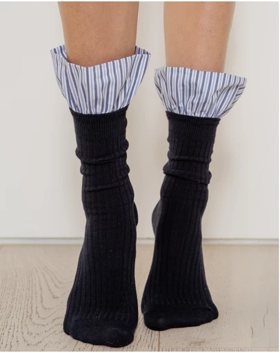 High Heel Jungle - Lauren Pinstripe Cuff Socks