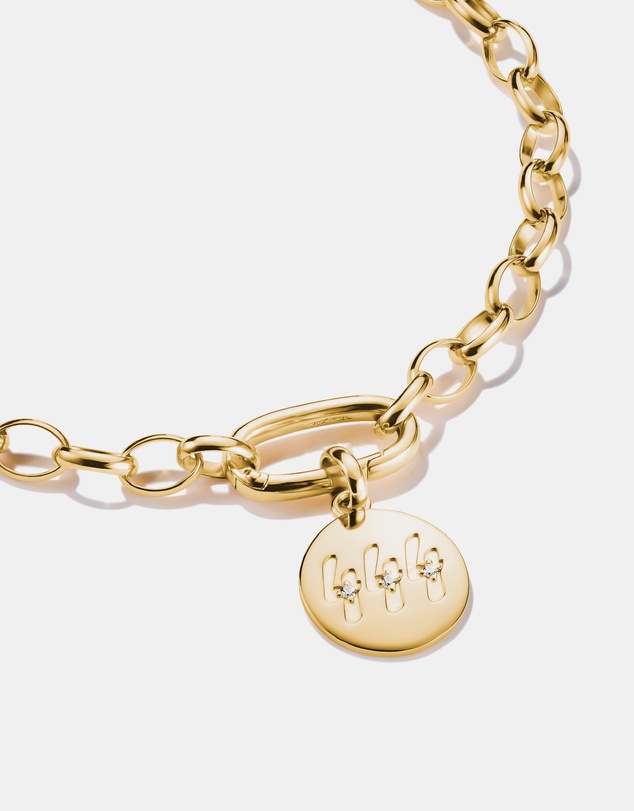 THOMAS SABO - THOMAS SABO Connect Charm angel number 444 with stones Gold