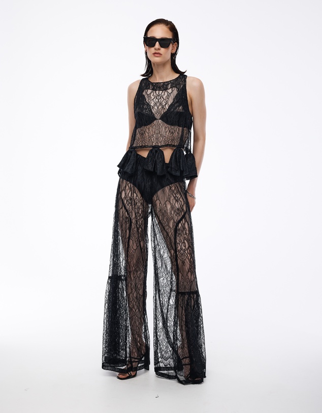 THE TALES - The Tales Chantilly Lace Bow Tank