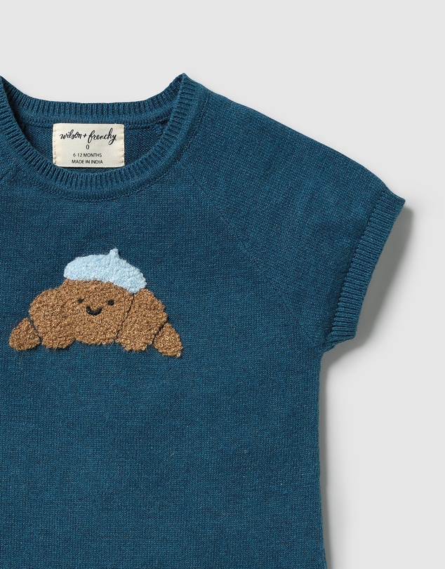 Wilson & Frenchy - Little Croissant Organic Knitted Growsuit - Babies