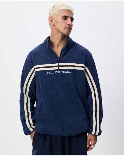 X-Large - Stripe Polar Fleece 1/4 Zip