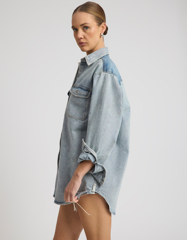 ONE TEASPOON - Saint Tropez Everyday Denim Shacket - Hendrixe Blue