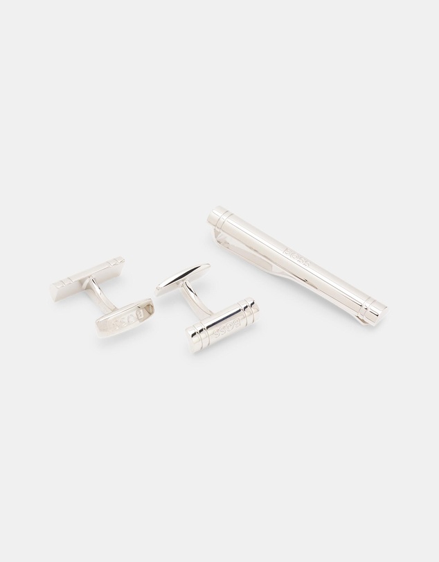 BOSS - Brass Cufflinks and Tie Bar Set