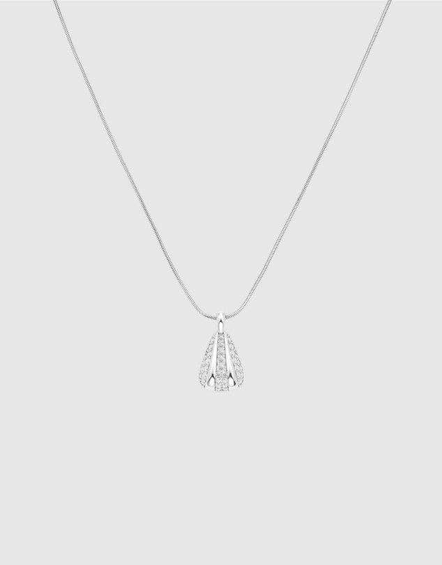 Rosefield - Pave Striped Silver Studs and Necklace Set