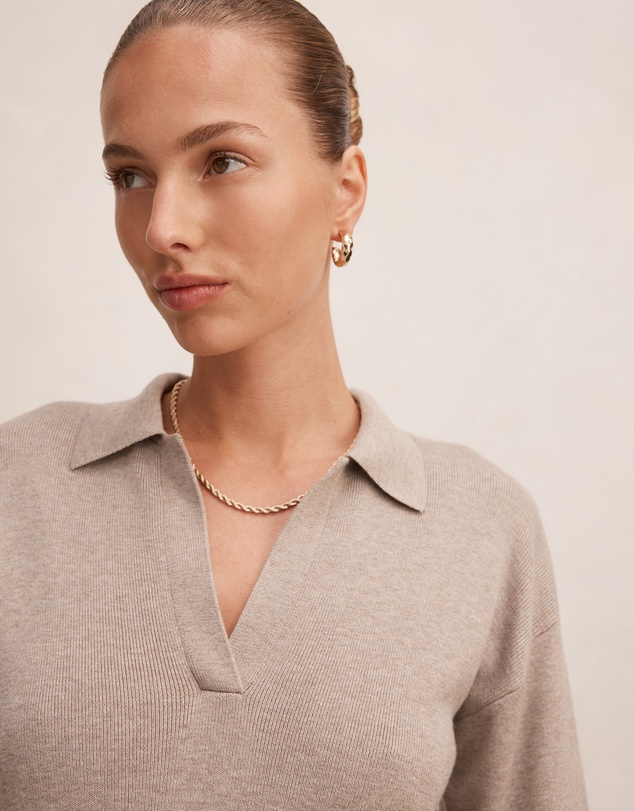 Forever New - Maddie Cinched Waist Knitted Polo Top
