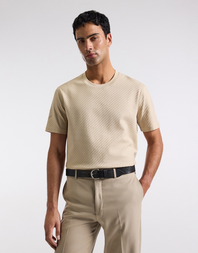 Calibre - Relaxed Diagonal Jacquard T-shirt Sand