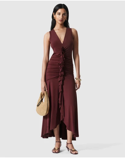 & Other Stories - V-Neck Ruffle Maxi Dress